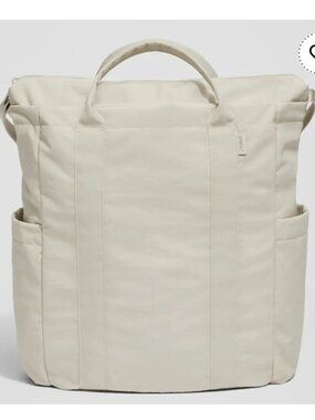 AWAY Travel Crossbody Tote Bag Beige Nylon Multi Pocket Shoulder Bag Everyday